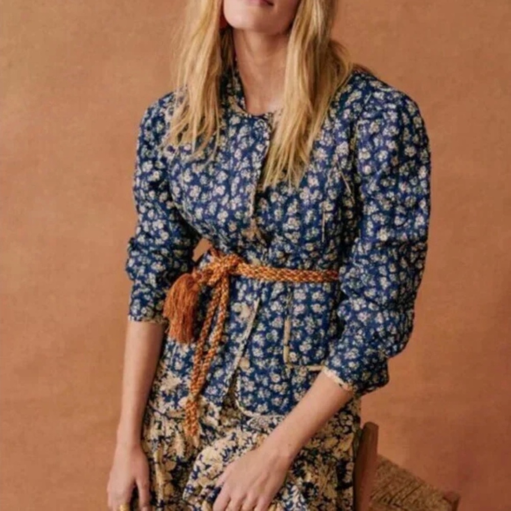 Sezane Jesper Jacket Cara Mix Print - Size 34